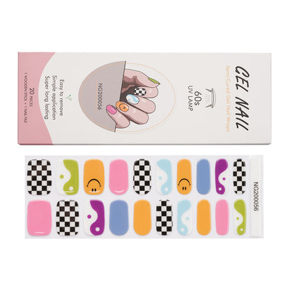 Flash cross-border gel nail stickers wholesale 20 finger phototherapy lamp nail polish gel nail stickers half-baked nail stickers wholesale