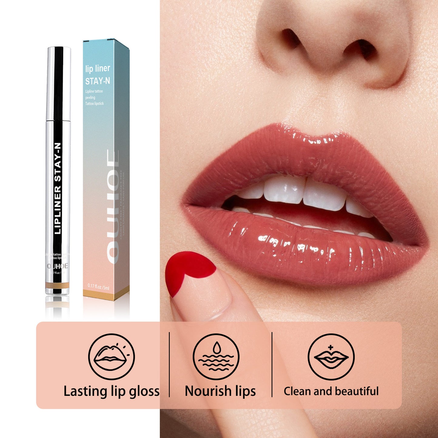 OUHOE peelable lip liner lip lines lip lines full lip color no makeup peelable lip liner tattoo