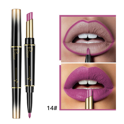 Hot Selling Pudaier Double Lipstick Lip Liner Matte Lip Glaze 16 Colors Lipstick Genuine Makeup Spot