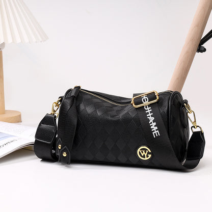 Cross-border leather women's bag large-capacity moon bag cowhide mobile phone bag one-shoulder diagonal high-end live broadcast is exclusively for the niche