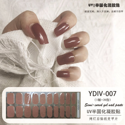 Edie spot semi-cured light therapy lamp half-baked gel nail art stickers nail polish 20 nail stickers factory wholesale