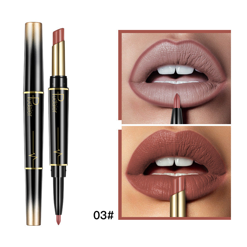 Hot Selling Pudaier Double Lipstick Lip Liner Matte Lip Glaze 16 Colors Lipstick Genuine Makeup Spot