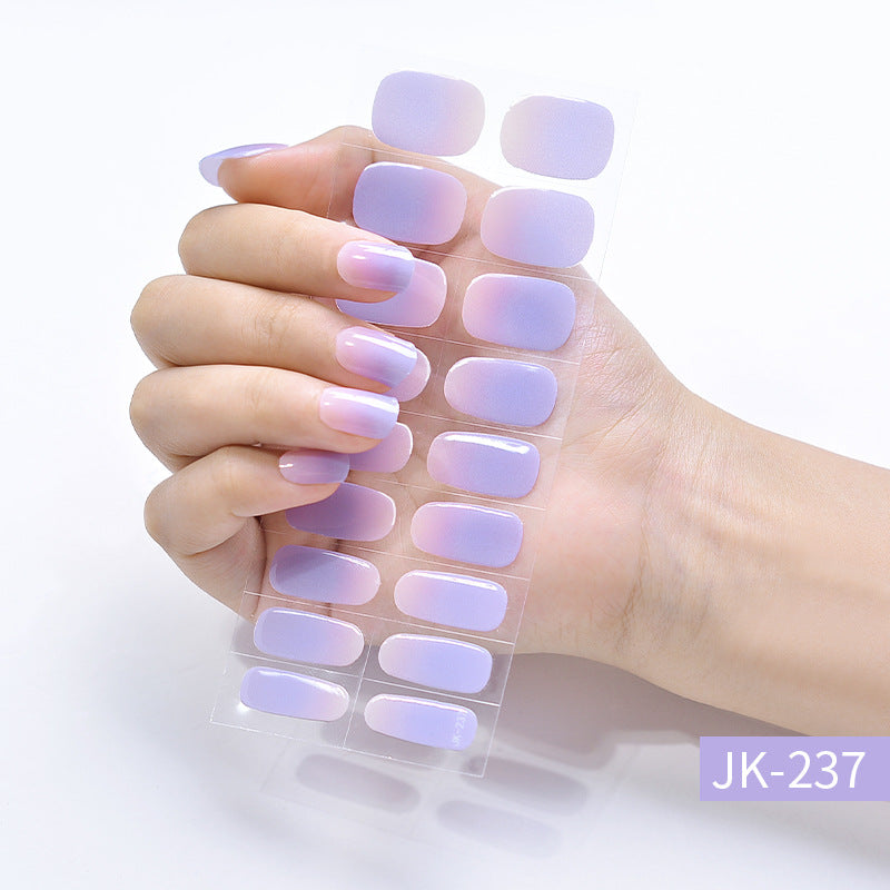 Pure Desire Ice Through Cat's Eye Aurora Wearing Nails UV Semi-Baked Semi-cured Gel Nail Art Stickers Finished Products Wholesale