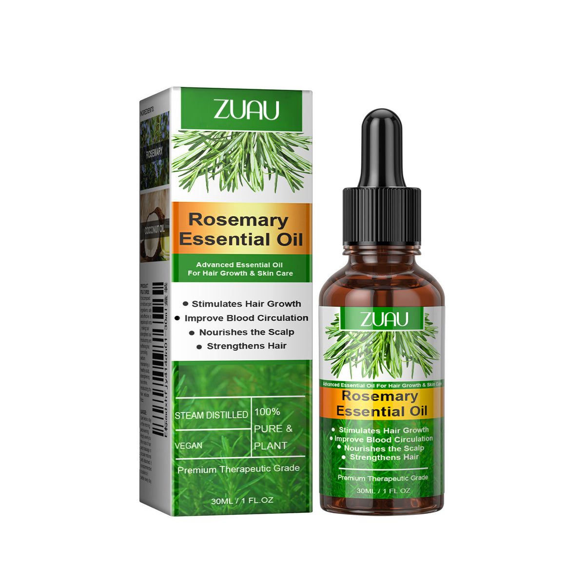 Rosemary hair care essential oil nourishes the hair roots, strengthens the hair, improves dryness, frizziness, and smoothes the hair.