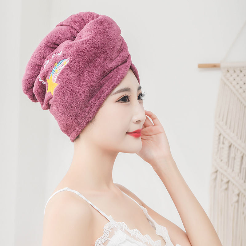 Dry hair cap women's double-layer thickened super absorbent new shower cap bag hair scrub hair towel quick-drying artifact y