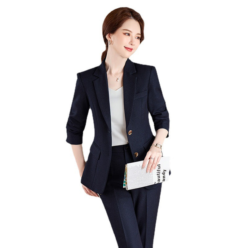 Suit jacket women 2022 new autumn and winter fashion women's clothing temperament goddess style gray professional suit two-piece suit