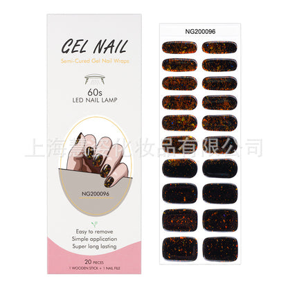 Flash cross-border gel nail stickers wholesale 20 finger phototherapy lamp nail polish gel nail stickers half-baked nail stickers wholesale