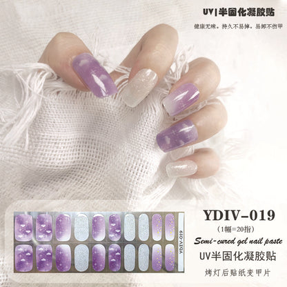 Edie spot semi-cured light therapy lamp half-baked gel nail art stickers nail polish 20 nail stickers factory wholesale