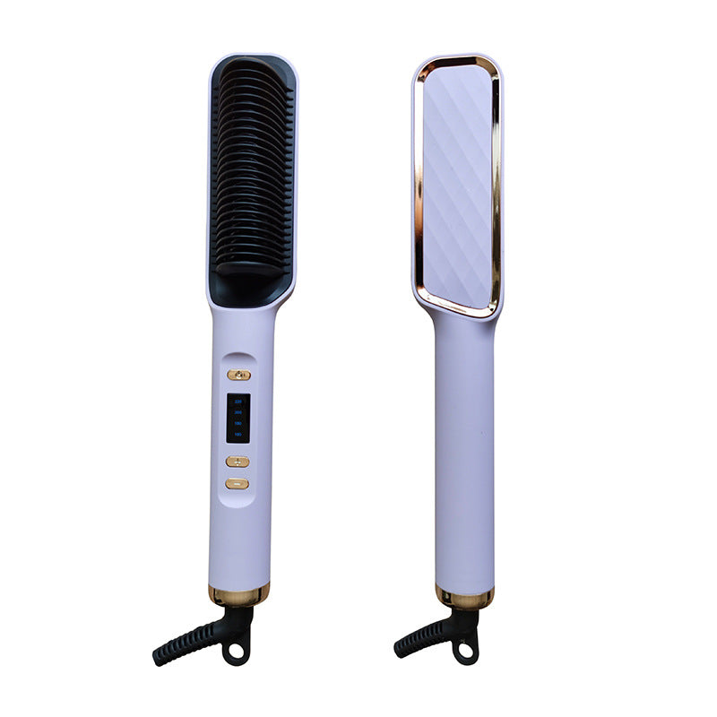 Hot selling LCD straight hair comb negative ion does not damage hair straight hair curly hair dual-purpose lazy curling iron hair straightener cross-border