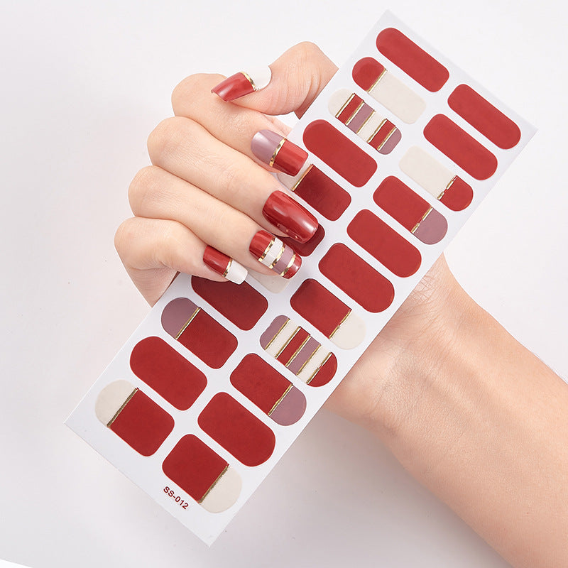 Cross-border nail stickers full of finished nails nail stickers 22 small stickers professional nail decals manufacturers in stock