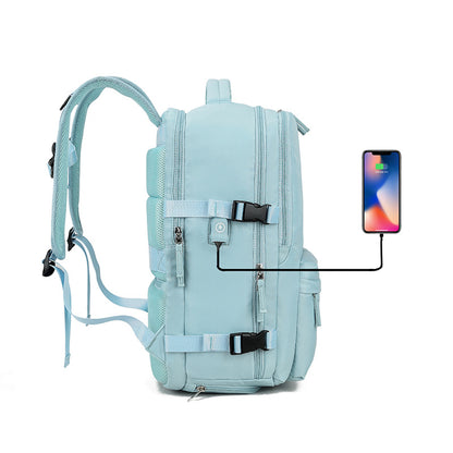 Cross-border large-capacity nylon waterproof backpack Oxford cloth business multi-functional backpack leisure travel lightweight school bag