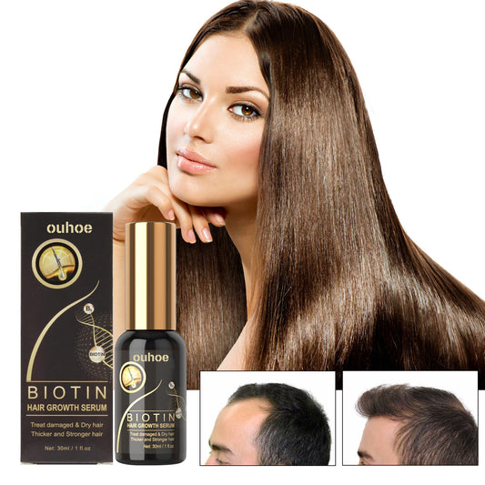 OUHOE Biotin Dense Hair Essence Moisturizes hair roots, thick hair repairs hairline, strengthens and strengthens hair essence