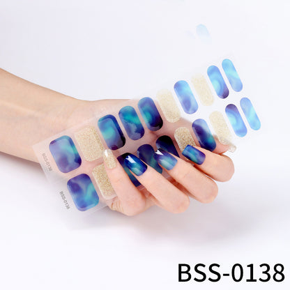 Zhengxiang custom gel nail stickers light therapy European and American nail stickers Amazon baked light checkerboard nail stickers