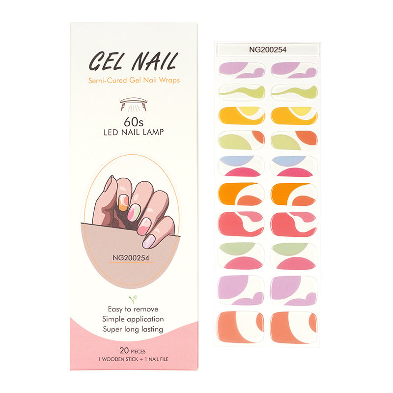 Flash cross-border gel nail stickers wholesale 20 finger phototherapy lamp nail polish gel nail stickers half-baked nail stickers wholesale