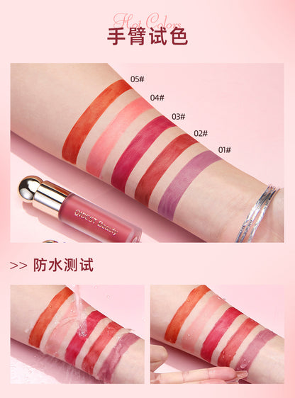 QiBest liquid blush, silky and natural makeup, brightening, moisturizing rouge blush, not easy to fade, rouge powder cream