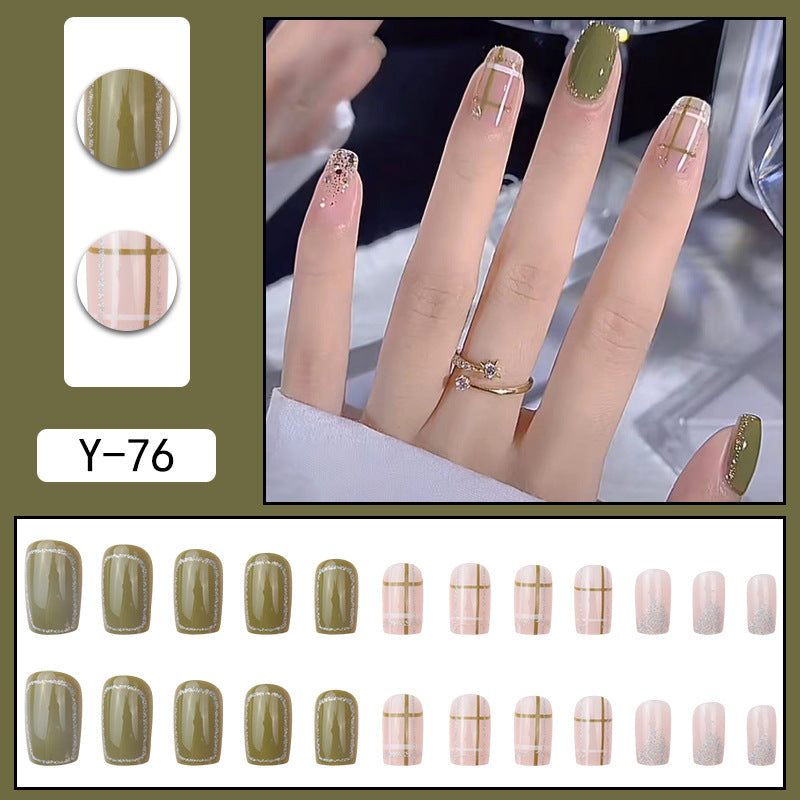 Y2 Wearable Manicure Removable Fake Nail Patch Internet Celebrity Girls Short Manicure Finished Product Cute Internet Celebrity New Style