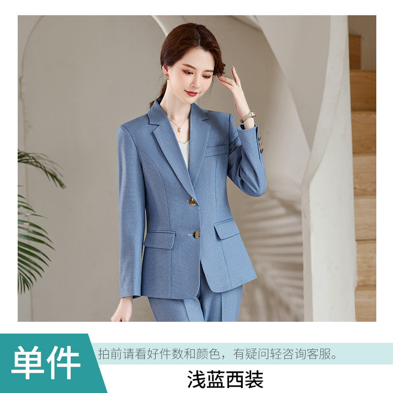 Suit jacket women 2022 new autumn and winter fashion women's clothing temperament goddess style gray professional suit two-piece suit