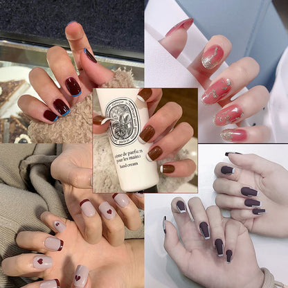 Hot-selling European and American manicure pieces, removable French fake nails, wearable nail pieces, manicure nail patches