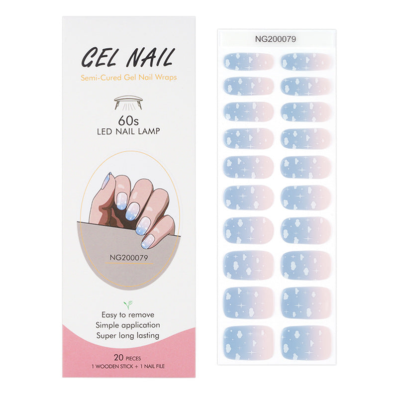 Flash cross-border gel nail stickers wholesale 20 finger phototherapy lamp nail polish gel nail stickers half-baked nail stickers wholesale