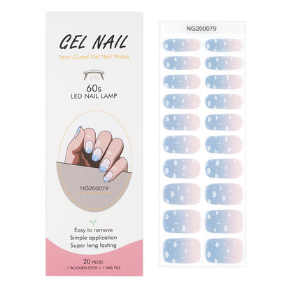 Flash cross-border gel nail stickers wholesale 20 finger phototherapy lamp nail polish gel nail stickers half-baked nail stickers wholesale