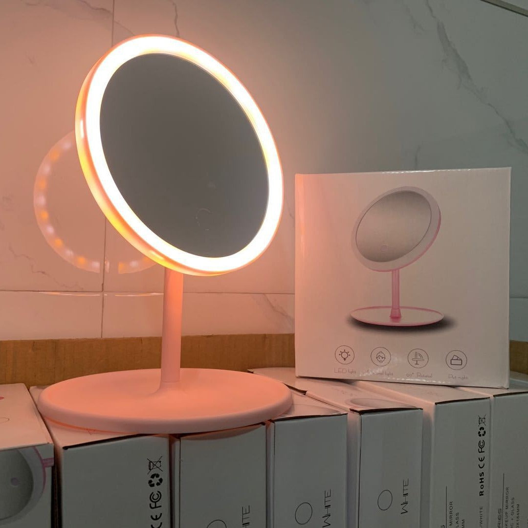 Send Douyin Internet celebrity led makeup mirror desktop desktop mirror student convenient fill light beauty mirror color box