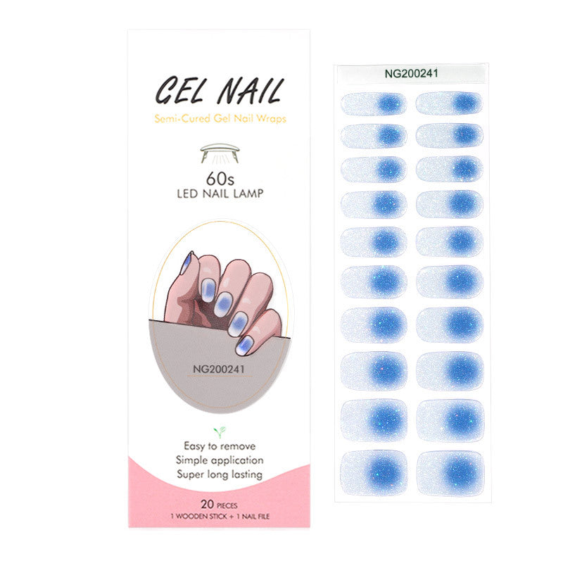 Flash cross-border gel nail stickers wholesale 20 finger phototherapy lamp nail polish gel nail stickers half-baked nail stickers wholesale