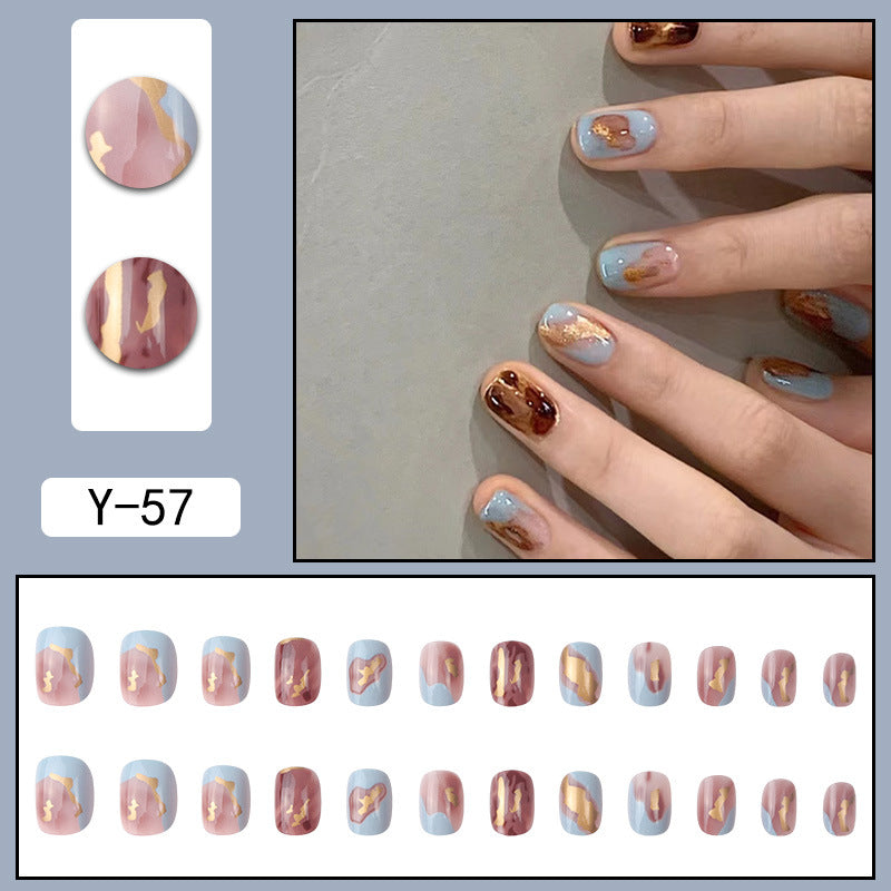 Y2 Wearable Manicure Removable Fake Nail Patch Internet Celebrity Girls Short Manicure Finished Product Cute Internet Celebrity New Style