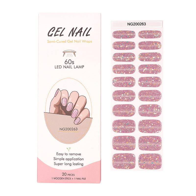 Flash cross-border gel nail stickers wholesale 20 finger phototherapy lamp nail polish gel nail stickers half-baked nail stickers wholesale