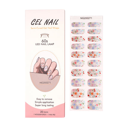 Flash cross-border gel nail stickers wholesale 20 finger phototherapy lamp nail polish gel nail stickers half-baked nail stickers wholesale