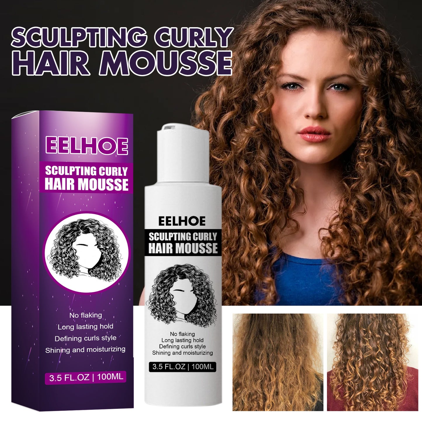 eelhoe hold elastin curly hair moisturizing fluffy hold natural volume hair treatment