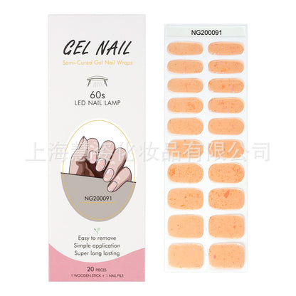 Flash cross-border gel nail stickers wholesale 20 finger phototherapy lamp nail polish gel nail stickers half-baked nail stickers wholesale