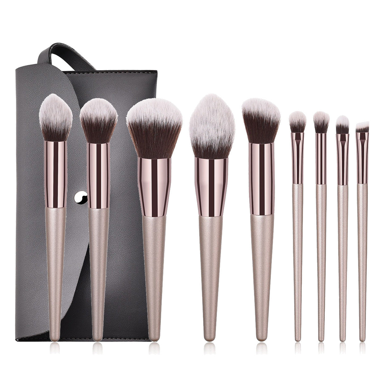 4pcs 9pcs 10pcs 14pcs champagne gold makeup brush set gray cosmetic bag combination set