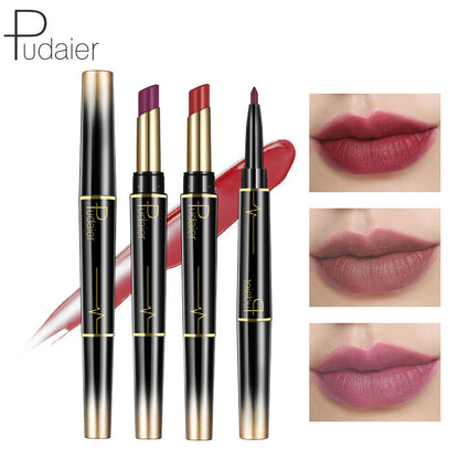 Hot Selling Pudaier Double Lipstick Lip Liner Matte Lip Glaze 16 Colors Lipstick Genuine Makeup Spot