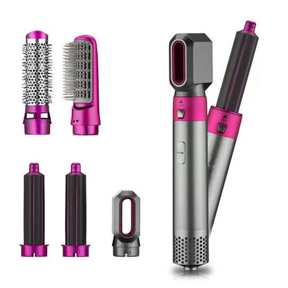 Cross-border exclusively for Amazon's five-in-one hot-air comb and curly hair comb, automatic hair absorption styling comb, straight hair and curly hair hair comb