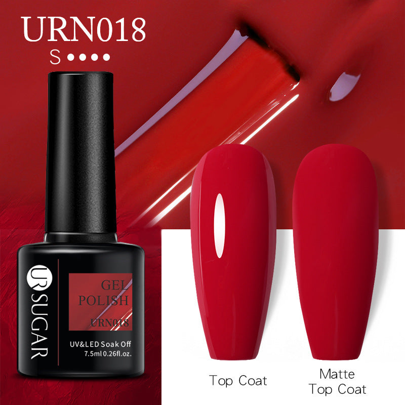 UR SUGAR a bottle of one-color nail polish glue 2021 new flash powder solid color glue matte seal layer net red style