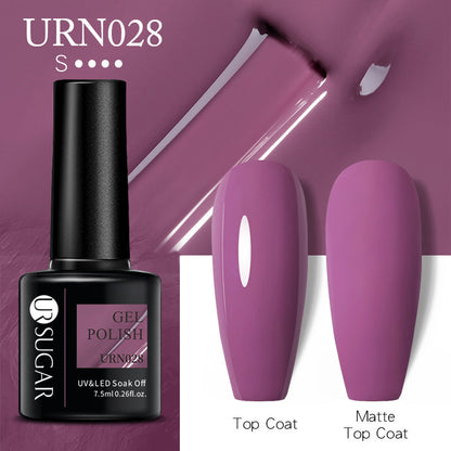 UR SUGAR a bottle of one-color nail polish glue 2021 new flash powder solid color glue matte seal layer net red style