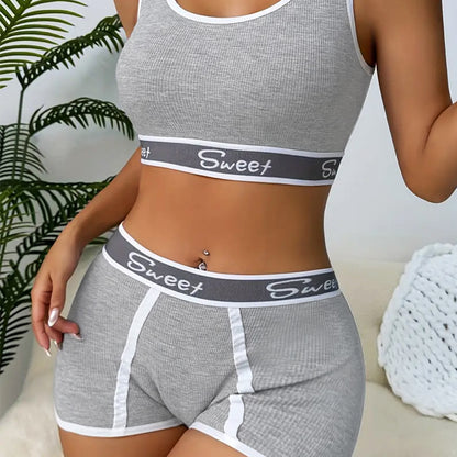 Workout Underwear Cotton Wide-brimmed Letters Sports Underwear Suit