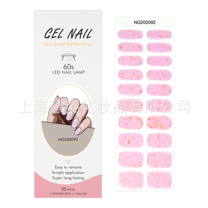 Flash cross-border gel nail stickers wholesale 20 finger phototherapy lamp nail polish gel nail stickers half-baked nail stickers wholesale