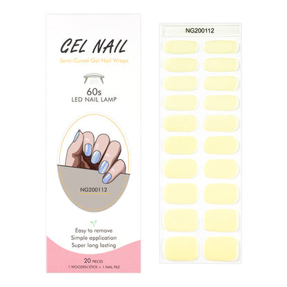 Flash cross-border gel nail stickers wholesale 20 finger phototherapy lamp nail polish gel nail stickers half-baked nail stickers wholesale