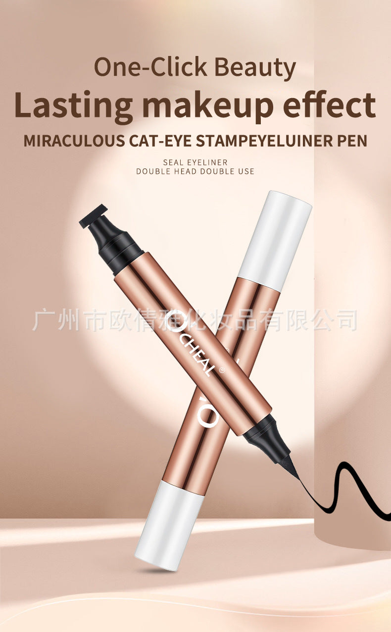 Cross-border beauty makeup double-headed triangle seal eyeliner Eyeliner quick-drying long-lasting non-smudged waterproof OCHEAL