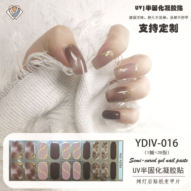 Edie spot semi-cured light therapy lamp half-baked gel nail art stickers nail polish 20 nail stickers factory wholesale