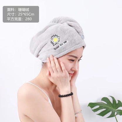 Dry hair cap female water-absorbing quick-dry wiping hair towel thickened turban long hair cute shower cap dry hair towel does not shed hair