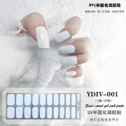 Edie spot semi-cured light therapy lamp half-baked gel nail art stickers nail polish 20 nail stickers factory wholesale