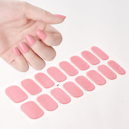 Gel uv nail stickers new semi-cured phototherapy nail stickers full stickers waterproof long-lasting cream style gel soft nail stickers