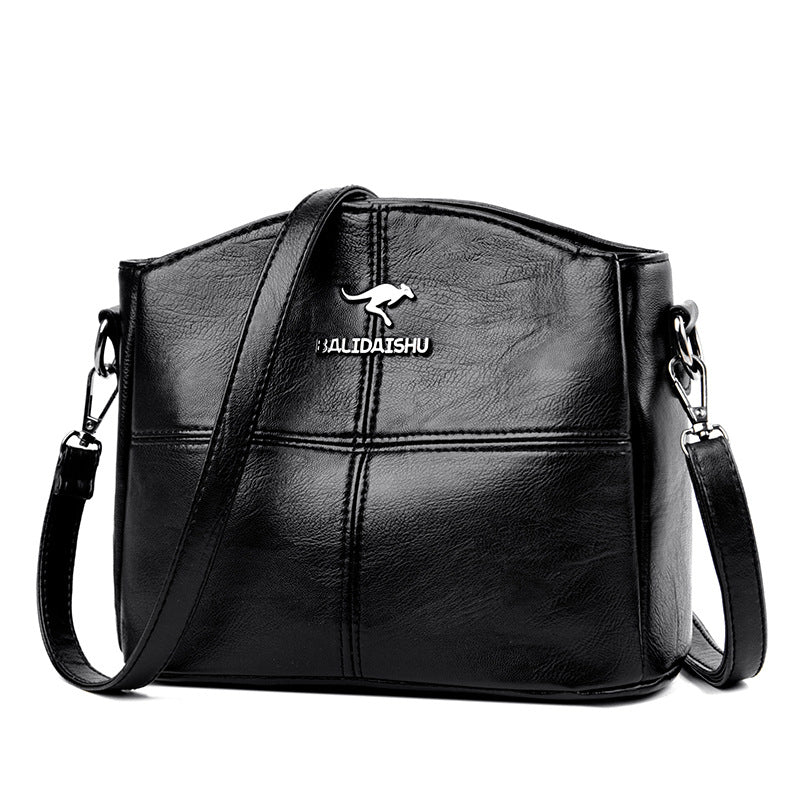 Cross-border women's bag 2022 new splicing middle-aged women's bag single mouth one shoulder Messenger bag trendy mother middle-aged bag wholesale