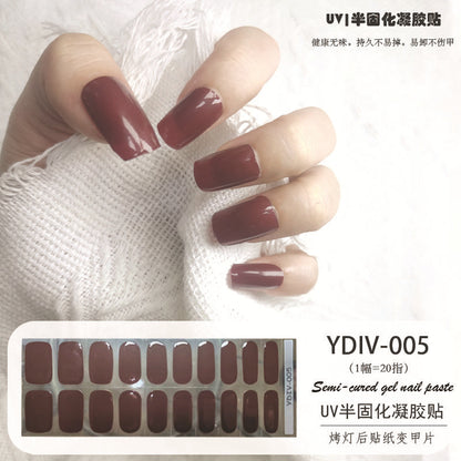 Edie spot semi-cured light therapy lamp half-baked gel nail art stickers nail polish 20 nail stickers factory wholesale