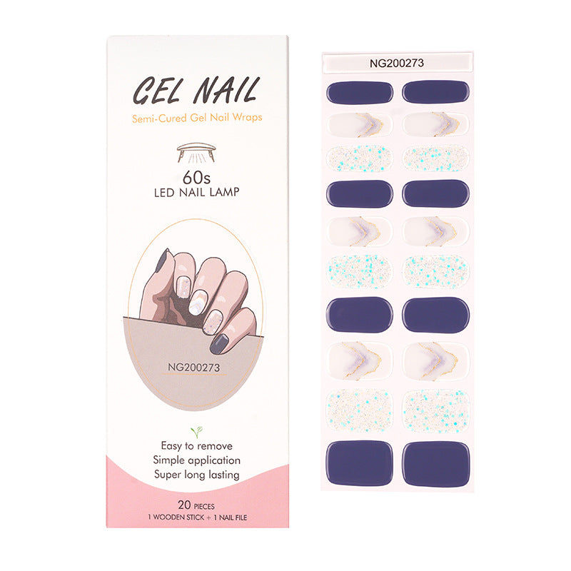 Flash cross-border gel nail stickers wholesale 20 finger phototherapy lamp nail polish gel nail stickers half-baked nail stickers wholesale