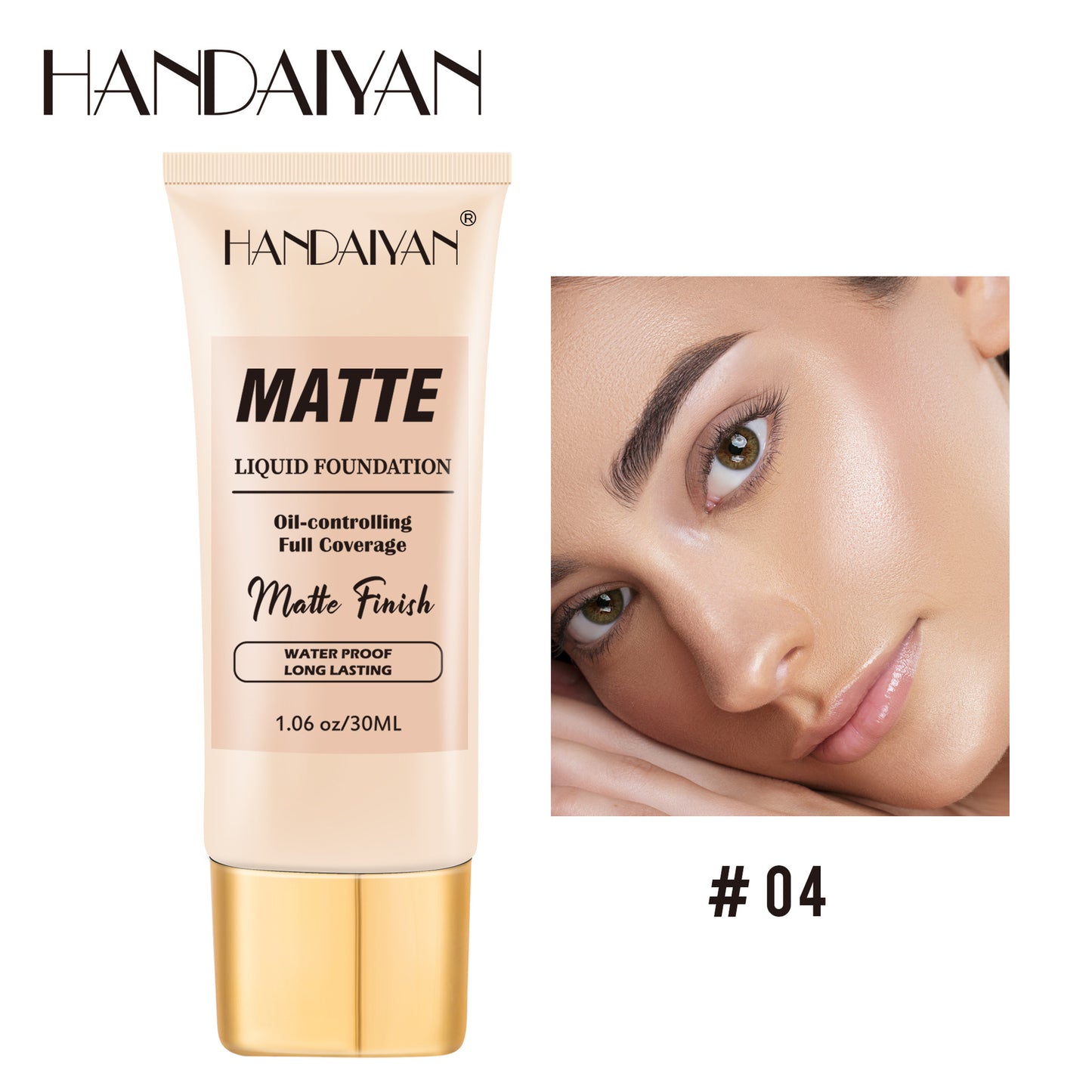 Handaiyan foreign trade women's concealer liquid foundation lasting no makeup invisible pores moisturizing European and American style foundation