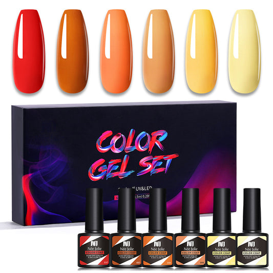 Nee Jolie cross-border new product wholesale 6 color box set nail polish glue set UV phototherapy glue base glue sealer