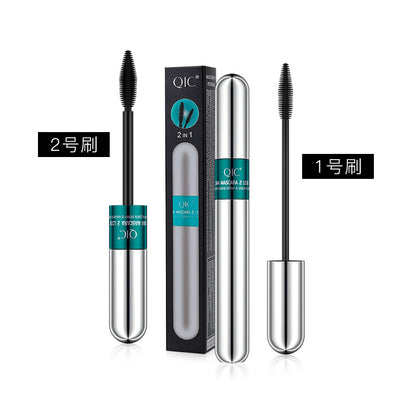 Cross-border Amazon QIC double-effect in-one mascara 4d waterproof slender thick one dual-purpose Japanese makeup